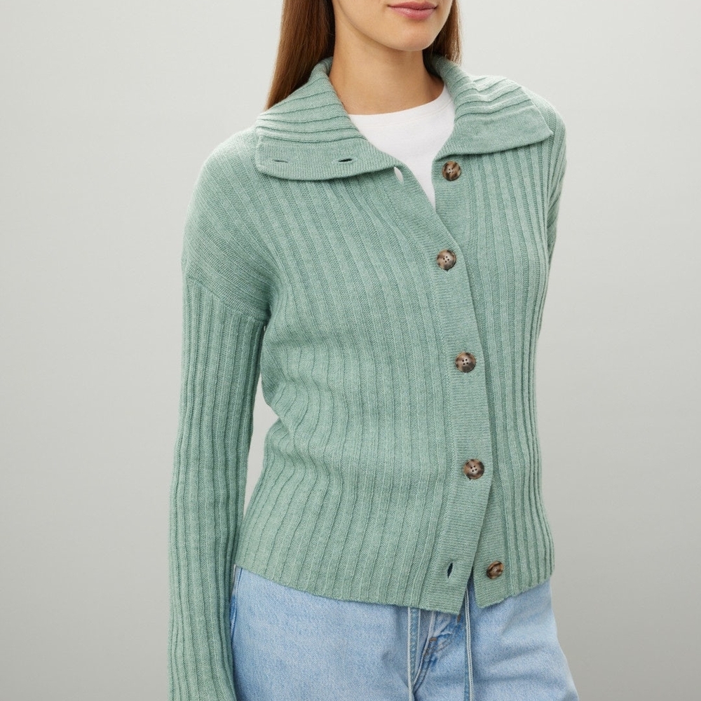 Madewell Ribbed Pale Green Cardigan